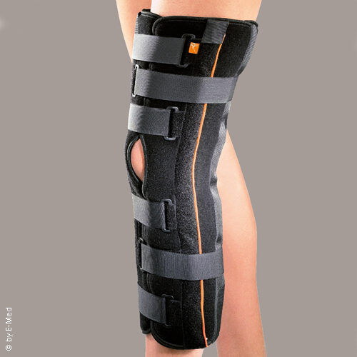 Knie-Ruhigstellungs-Bandage mit Schiene ohne Gelenk